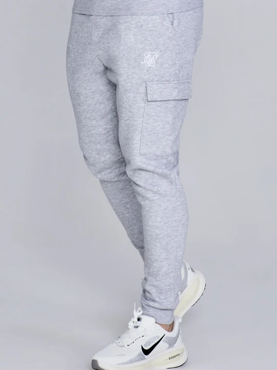 Zdjęcie produktu SikSilk Męskie Szare Marmurkowe Essentials Spodnie Cargo Joggersy