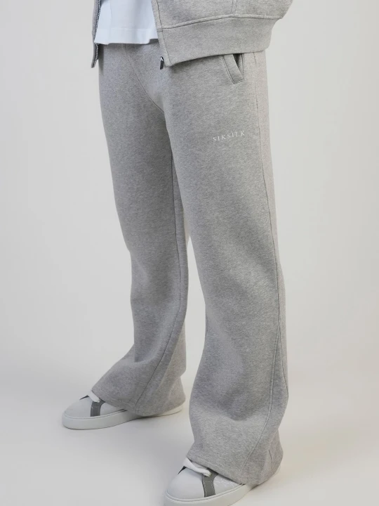 Zdjęcie produktu SikSilk Męskie Szare Marmurkowe Flarowane Spodnie Treningowe