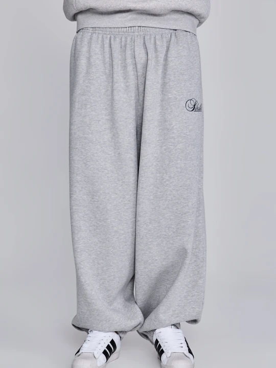 Zdjęcie produktu SikSilk Męskie Szare Melange Essentials Joggersy