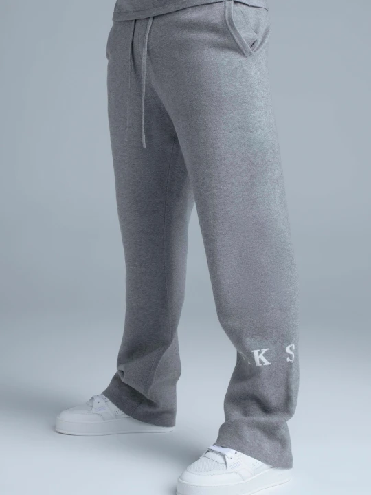 Zdjęcie produktu SikSilk Męskie Szare Melanzowe Dziane Spodnie Treningowe