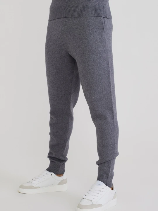 Zdjęcie produktu SikSilk Męskie Szare Melanżowe Dzianinowe Spodnie Dresowe