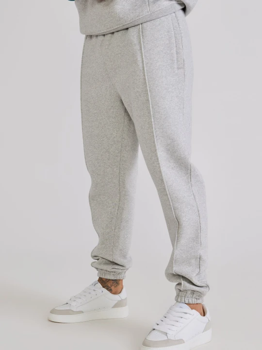 Zdjęcie produktu SikSilk Męskie Szare Melanżowe Spodnie Joggers z Zakładkami