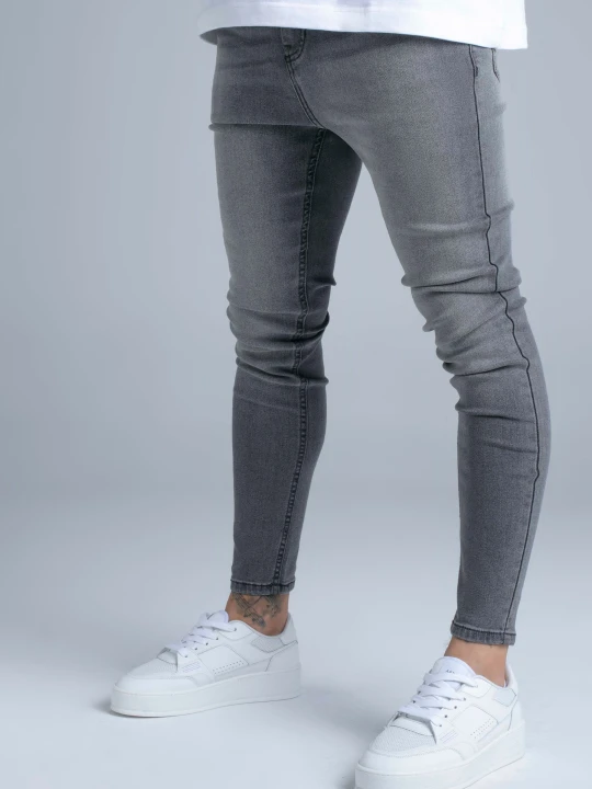 Zdjęcie produktu SikSilk Męskie Szare Skinny Jeansy