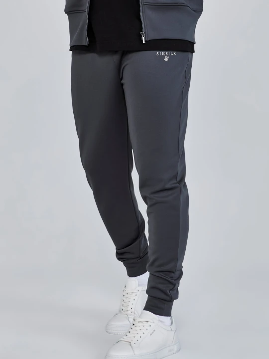 Zdjęcie produktu SikSilk Męskie Szare Spodnie Treningowe z Poliestru z Kolekcji Essentials