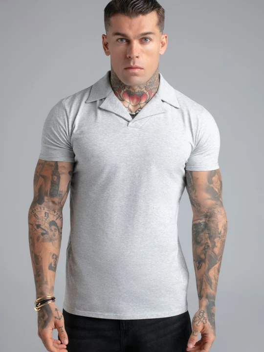 Zdjęcie produktu SikSilk Męskie Szary Marl Revere Polo