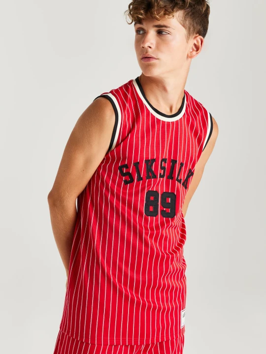 Zdjęcie produktu Siksilk retro klasyczna kamizelka do koszykówki - czerwony