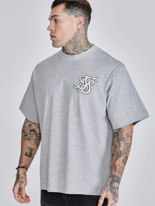 Zdjęcie produktu SikSilk Męska koszulka Szara Melanżowa niebieski
