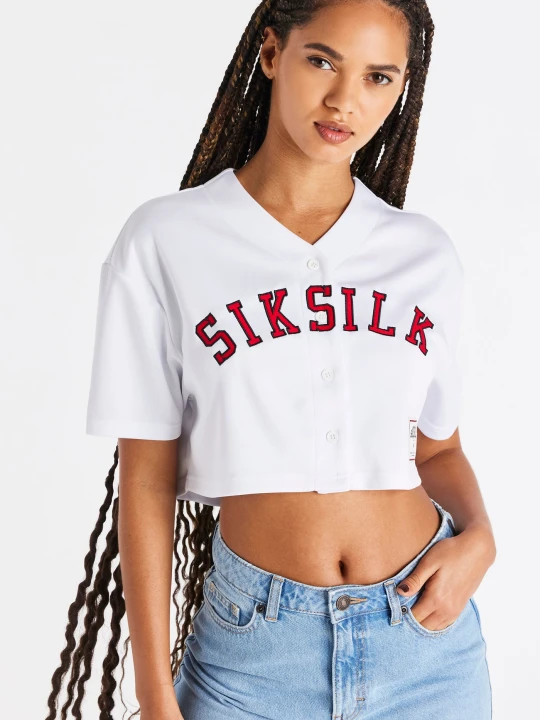 Zdjęcie produktu Siksilk White's White Baseball Crop Jersey