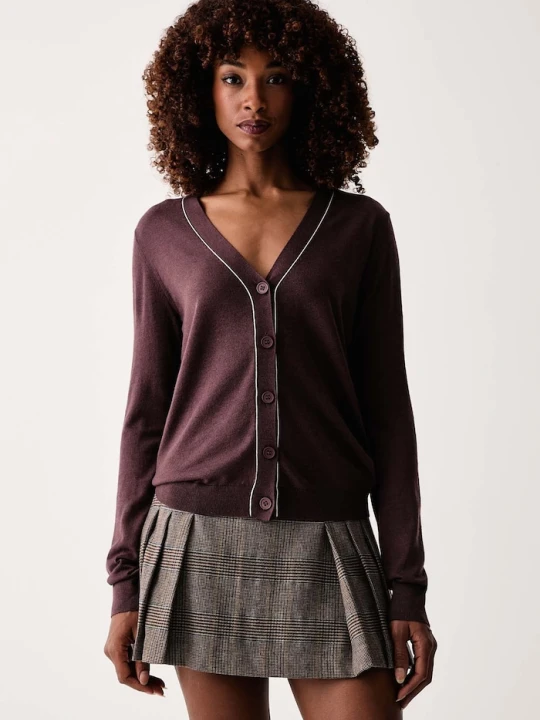 Zdjęcie produktu Silvian Heach kardigan damski z jedwabiem MARRIS bordowy