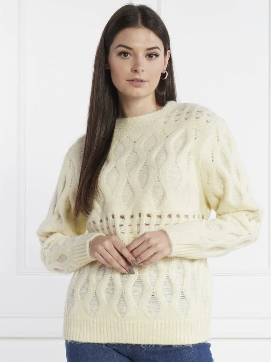 Zdjęcie produktu Silvian Heach Sweter | Regular Fit | z dodatkiem wełny kremowy
