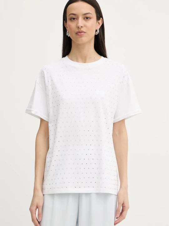 Zdjęcie produktu Silvian Heach t-shirt damski bawełniany z elastanem SEDIBANA biały