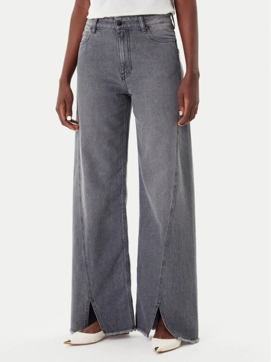 Zdjęcie produktu Simona Corsellini Jeansy A25CPPAT0601 Szary Wide Leg