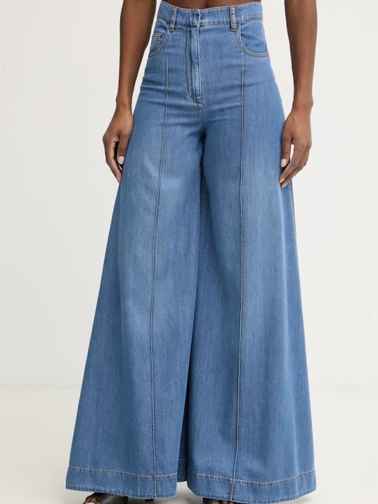 Zdjęcie produktu Simona Corsellini jeansy wide leg damskie niebieski