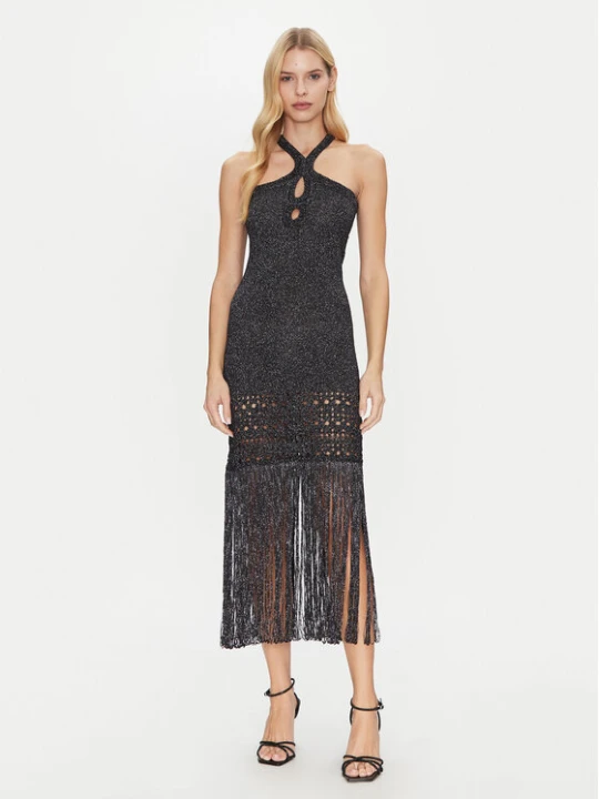 Zdjęcie produktu Simona Corsellini Sukienka dzianinowa P25CPABO0401 Czarny Slim Fit