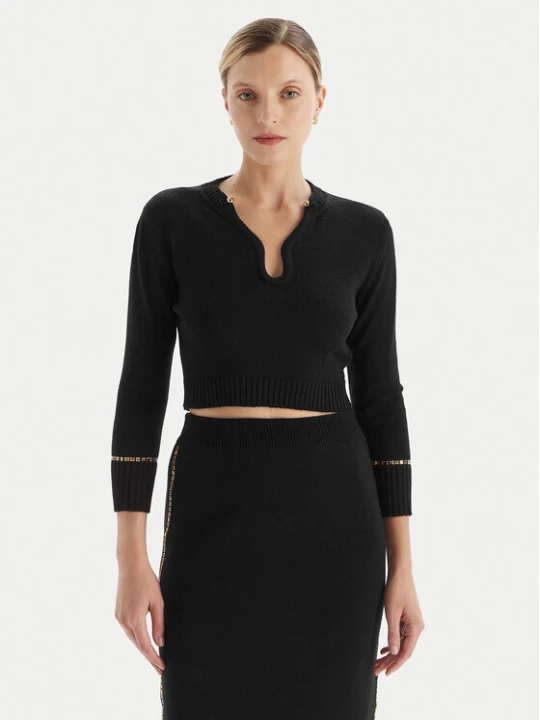 Zdjęcie produktu Simona Corsellini Sweter A25CPMGE0601 Czarny Slim Fit