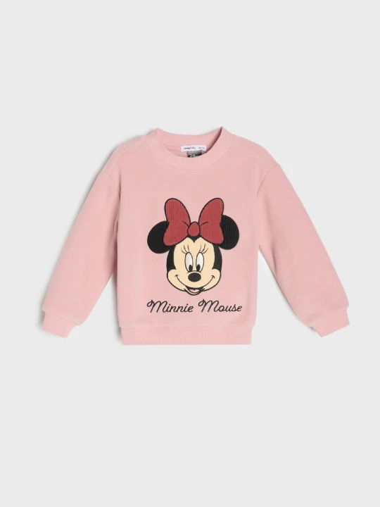 Zdjęcie produktu Sinsay - Bawełniana bluza crewneck Minnie Mouse - pomarańczowy