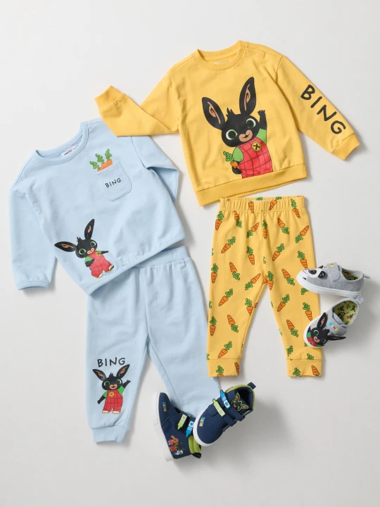 Zdjęcie produktu Sinsay - Bawełniana bluza crewneck z nadrukiem Bing - błękitny