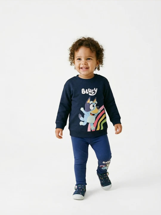 Zdjęcie produktu Sinsay - Bawełniana bluza crewneck z nadrukiem Bluey - granatowy