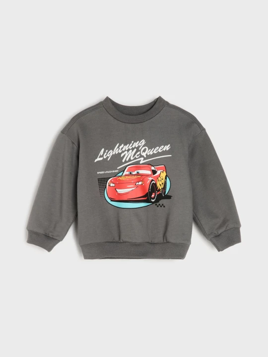 Zdjęcie produktu Sinsay - Bawełniana bluza crewneck z nadrukiem Cars - szary