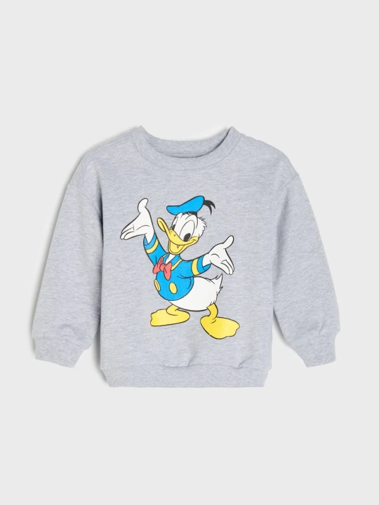 Zdjęcie produktu Sinsay - Bawełniana bluza crewneck z nadrukiem Donald Duck - szary