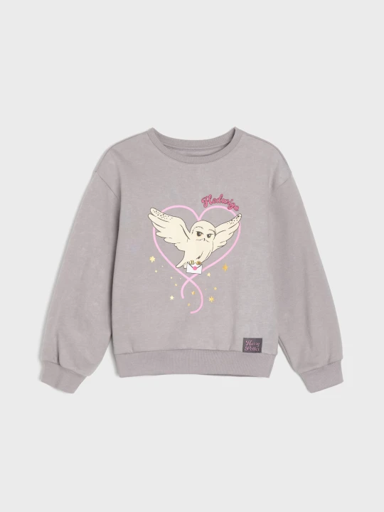 Zdjęcie produktu Sinsay - Bawełniana bluza crewneck z nadrukiem Harry Potter - szary
