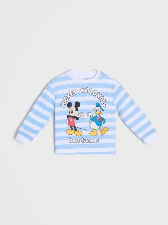 Zdjęcie produktu Sinsay - Bawełniana bluza z nadrukiem Mickey and Donald - biały