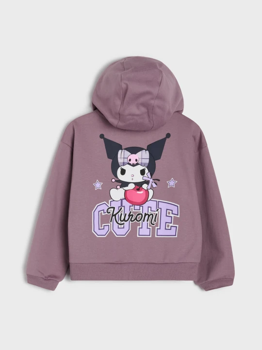 Zdjęcie produktu Sinsay - Bawełniana bluza z nadrukiem na plecach Kuromi - fioletowy