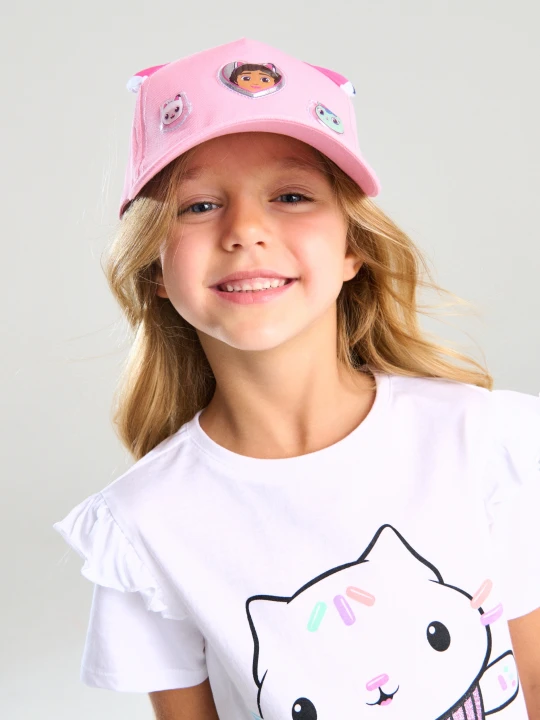 Zdjęcie produktu Sinsay - Bawełniana czapka z daszkiem Gabby's Dollhouse - różowy