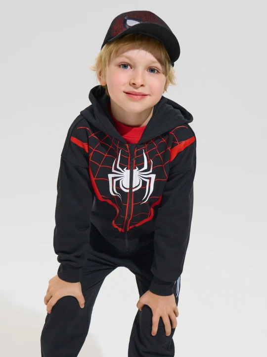 Zdjęcie produktu Sinsay - Bawełniana czapka z daszkiem z odblaskowymi elementami Spider-Man - czarny