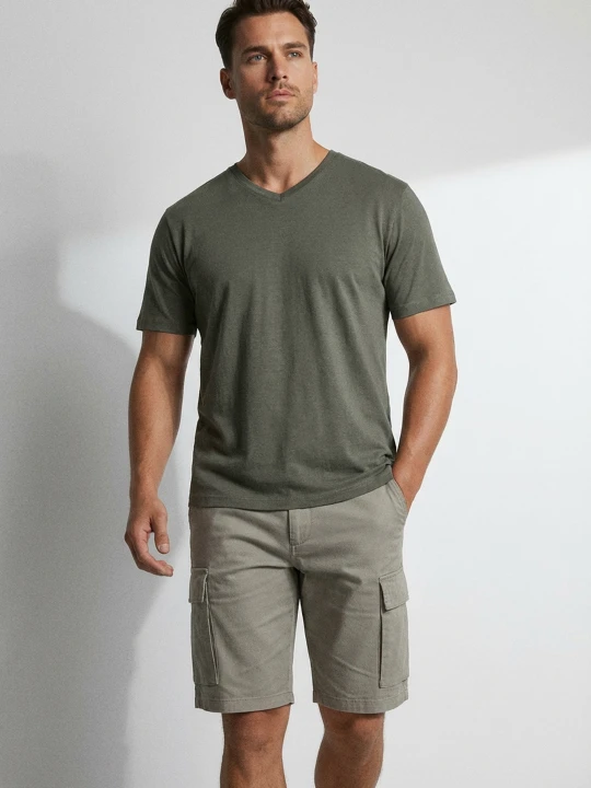 Zdjęcie produktu Sinsay - Bawełniana koszulka basic - khaki