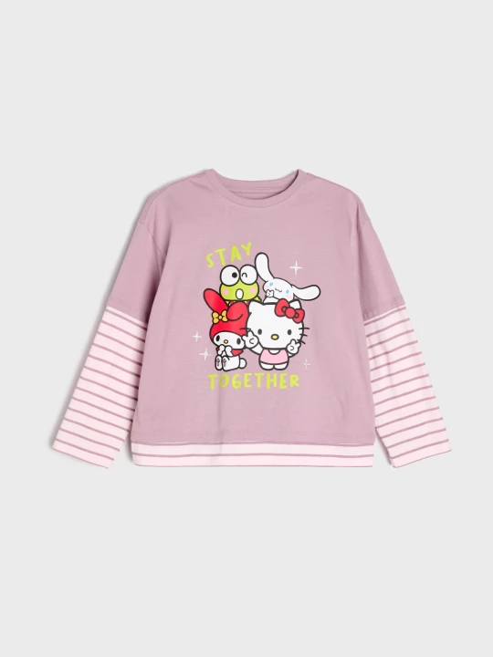 Zdjęcie produktu Sinsay - Bawełniana koszulka dwuwarstwowa Hello Kitty - wielobarwny