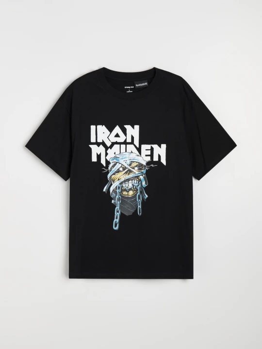 Zdjęcie produktu Sinsay - Bawełniana koszulka Iron Maiden - czarny