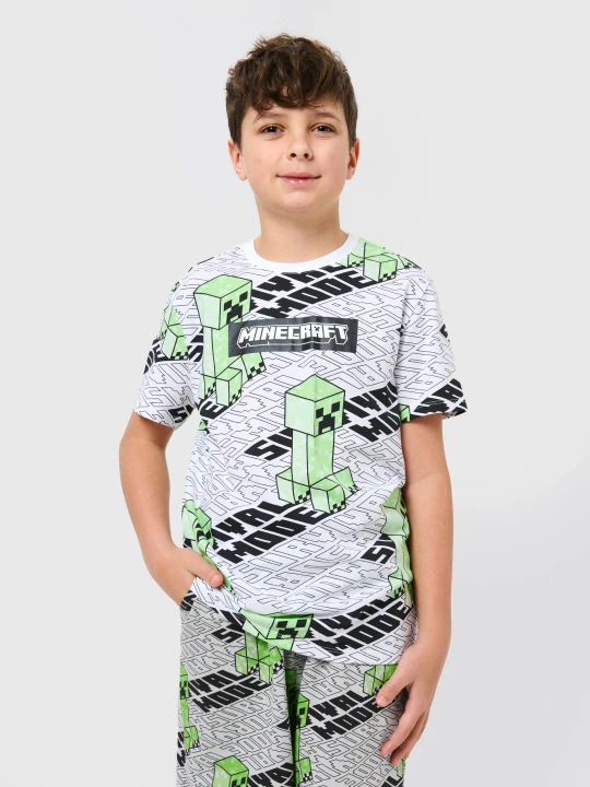 Zdjęcie produktu Sinsay - Bawełniana koszulka z krótkim rękawem Minecraft - biały