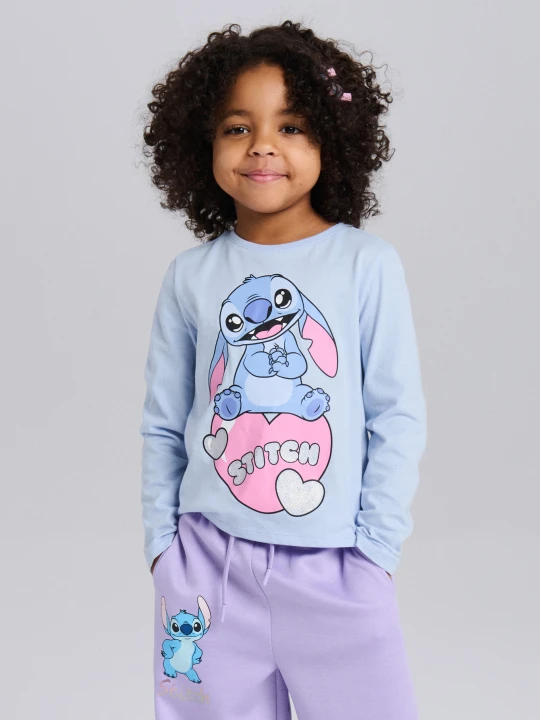 Zdjęcie produktu Sinsay - Bawełniana koszulka z nadrukiem 2 pack Lilo & Stitch - wielobarwny