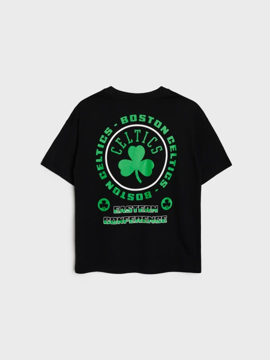 Zdjęcie produktu Sinsay - Bawełniana koszulka z nadrukiem Boston Celtics NBA - czarny