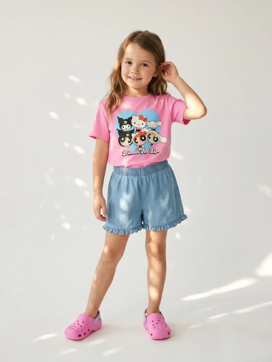 Zdjęcie produktu Sinsay - Bawełniana koszulka z nadrukiem Hello Kitty and Friends - różowy