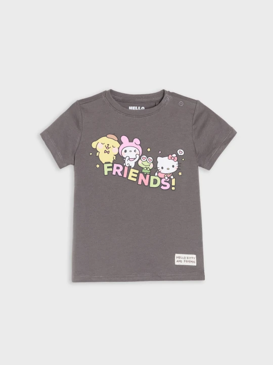 Zdjęcie produktu Sinsay - Bawełniana koszulka z nadrukiem Hello Kitty - szary