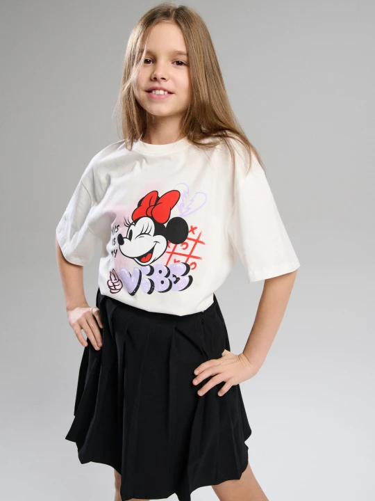 Zdjęcie produktu Sinsay - Bawełniana koszulka z nadrukiem Minnie Mouse - kremowy