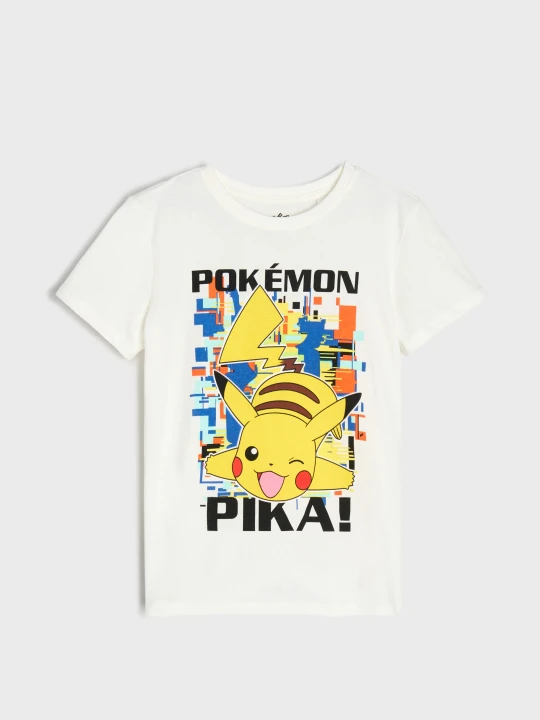 Zdjęcie produktu Sinsay - Bawełniana koszulka z nadrukiem Pokémon - wielobarwny