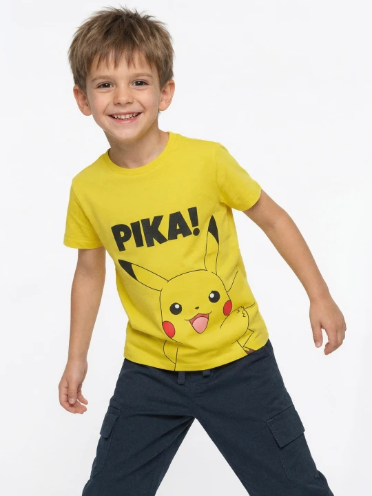 Zdjęcie produktu Sinsay - Bawełniana koszulka z nadrukiem Pokémon - żółty