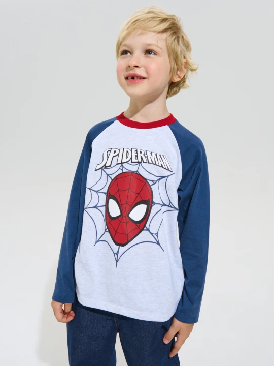 Zdjęcie produktu Sinsay - Bawełniana koszulka z nadrukiem Spider-Man - szary