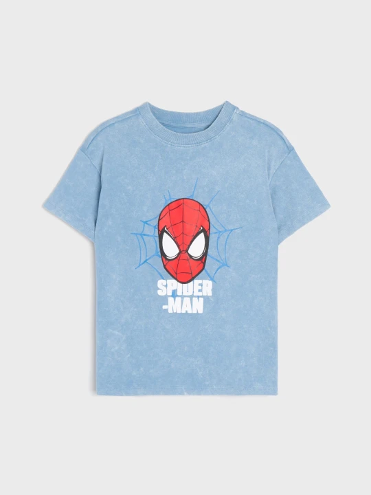 Zdjęcie produktu Sinsay - Bawełniana koszulka z nadrukiem Spider-Man - szary