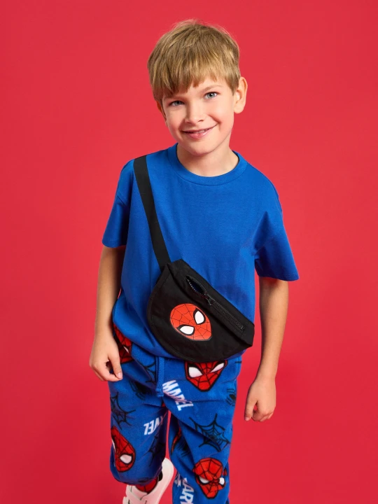Zdjęcie produktu Sinsay - Bawełniana koszulka z nadrukiem Spiderman - niebieski