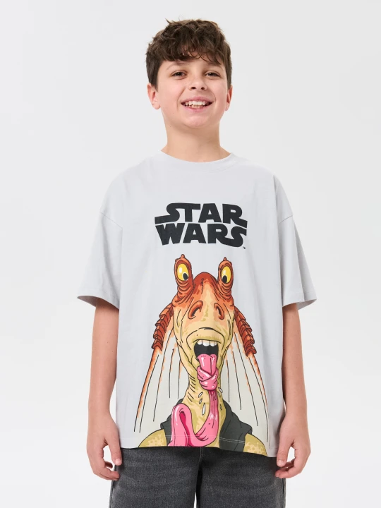 Zdjęcie produktu Sinsay - Bawełniana koszulka z nadrukiem Star Wars - szary