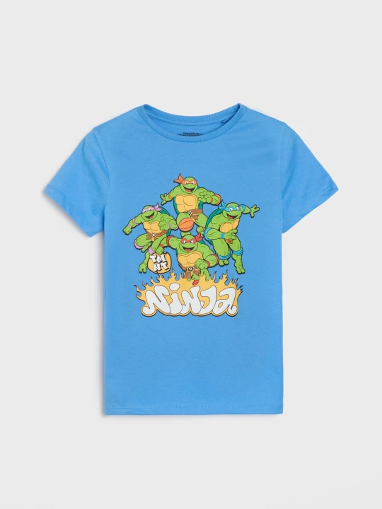 Zdjęcie produktu Sinsay - Bawełniana koszulka z nadrukiem Teenage Mutant Ninja Turtles - niebieski
