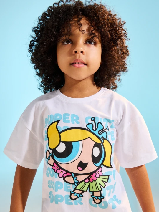 Zdjęcie produktu Sinsay - Bawełniana koszulka z nadrukiem The Powerpuff Girls - biały