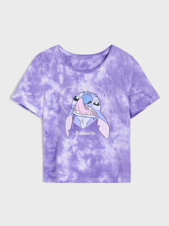 Zdjęcie produktu Sinsay - Bawełniana koszulka ze wzorem tie dye Stitch - wielobarwny
