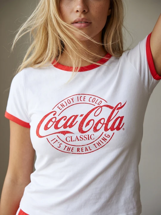 Zdjęcie produktu Sinsay - Bawełniana piżama dwuczęściowa Coca-Cola - biały