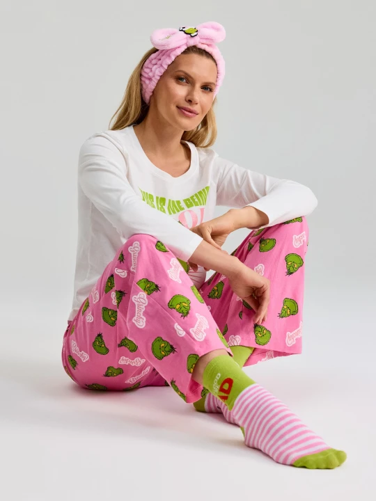 Zdjęcie produktu Sinsay - Bawełniana piżama dwuczęściowa Grinch - kremowy
