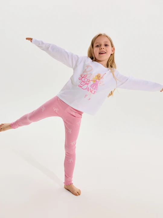 Zdjęcie produktu Sinsay - Bawełniana piżama dwuczęściowa loose fit Barbie - różowy